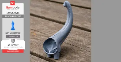 3D printed dinosaur tail section with textured details on a wooden surface.
