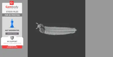 3D model of Arthropleura, a segmented prehistoric arthropod, designed for 3D printing.
