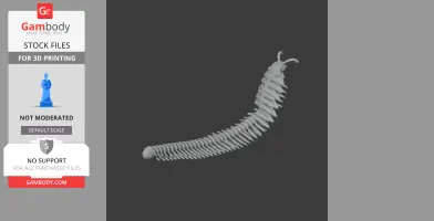 A 3D model of a segmented, elongated prehistoric arthropod with numerous legs and antennae.