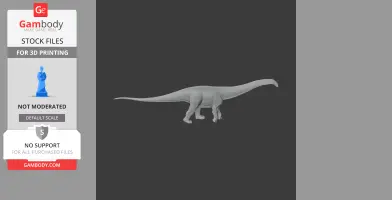A 3D model of a long-necked Atlantosaurus dinosaur, designed for 3D printing.