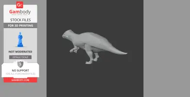 3D model of an Auroraceratops dinosaur, designed for 3D printing, in a side view.