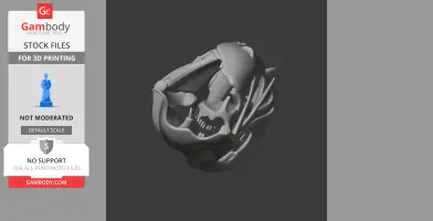 3D model of a Qinlingosaurus skull, detailed and ready for 3D printing.
