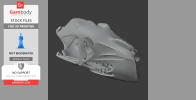 3D model of a Qinlingosaurus skull, detailed and ready for 3D printing.
