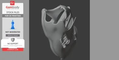 3D model of a Qinlingosaurus skull, showcasing detailed teeth and bone structure for printing.