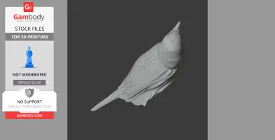 3D model of a bird with streamlined body and pointed beak, designed for 3D printing.