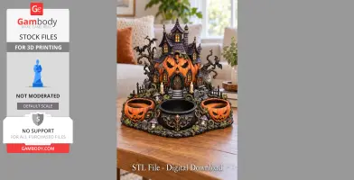 Haunted Pumpkin House Organizer STL File for 3D Print