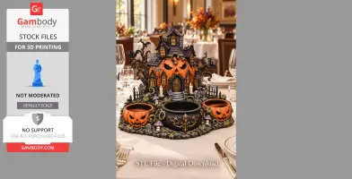 Haunted Pumpkin House Organizer STL File for 3D Print