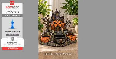 Haunted Pumpkin House Organizer STL File for 3D Print