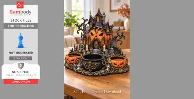 Haunted Pumpkin House Organizer STL File for 3D Print