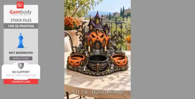 Haunted Pumpkin House Organizer STL File for 3D Print
