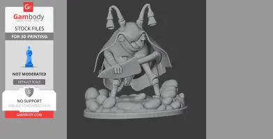 A detailed figure of a creature with antennae, holding a tool, standing on rocks from 'Hollow Knight: Silksong.'