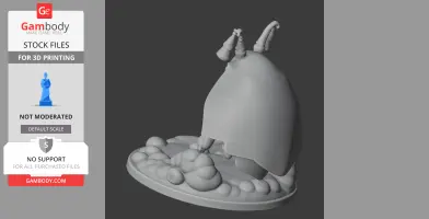 A detailed Crawfather figure from Hollow Knight Silksong, placed on a textured base for 3D printing.