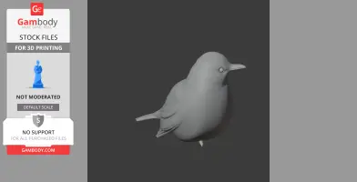 3D model of an Austral thrush, a detailed bird figure, designed for 3D printing.