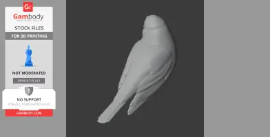3D model of an Austral thrush, showcasing its detailed body and wings, designed for 3D printing.
