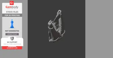 3D model of a stylized dinosaur skull with prominent teeth and open jaw for printing.