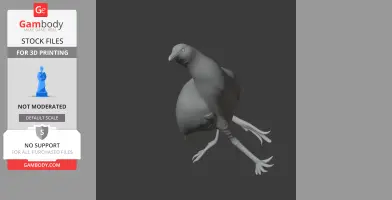 3D model of a bird with a slightly curved neck and long legs, designed for 3D printing.
