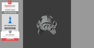 3D model of a raccoon dog skull replica for printing, shown from the front.