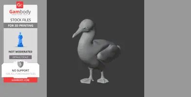 3D model of a prehistoric Australasian gannet, standing with detailed beak and feathers.