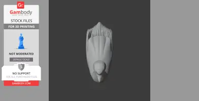 Top view of a streamlined 3D model resembling a bird with detailed feathers.