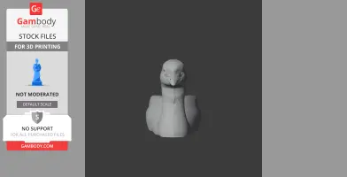3D model of a prehistoric Australasian grebe's head and neck for 3D printing.