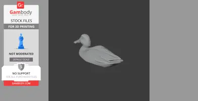 3D model of an Australasian shoveler duck, suitable for 3D printing.
