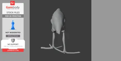 3D model of an Australasian swamphen with a sleek body, long legs, and detailed feet.