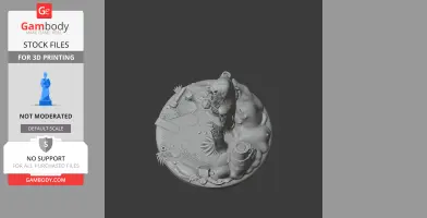A detailed 3D figure with long, intricate limbs on a textured base, ready for printing.