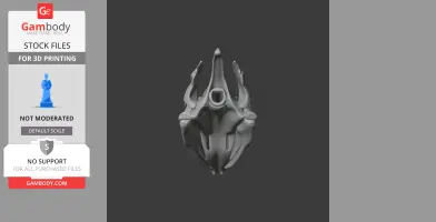 A detailed 3D model of a radiated tortoise skull viewed from the front, designed for 3D printing.