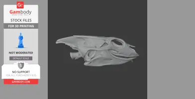 3D model of a radiated tortoise skull replica, side view, with intricate bone details.
