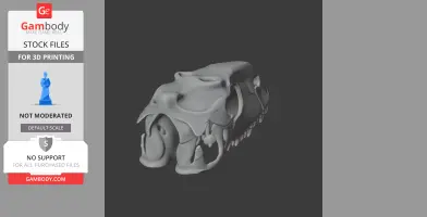 3D model of a detailed Rajasaurus skull replica for printing, shown on a dark background.