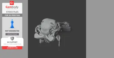 3D model of a Dodo skull, intricate and detailed, suitable for 3D printing.