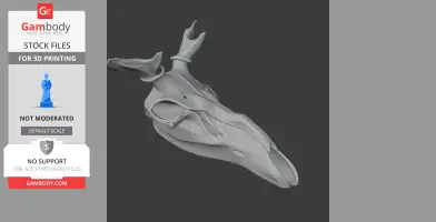 3D model of a detailed red deer skull, designed for 3D printing.