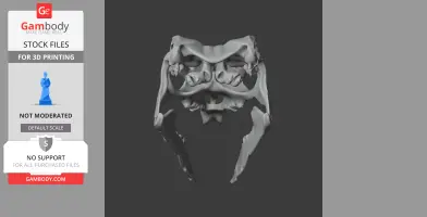 3D model of a Rhabdodon skull replica for printing, showing intricate bone structure details.
