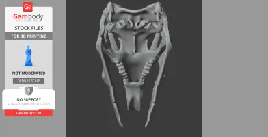 3D model of a Rhabdodon skull replica, detailed for 3D printing.