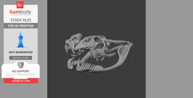 3D model of a rhinoceros viper skull, featuring intricate bone and fang details for 3D printing.