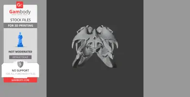 Rhinoceros viper skull 3D model replica, detailed and symmetrical design for printing.