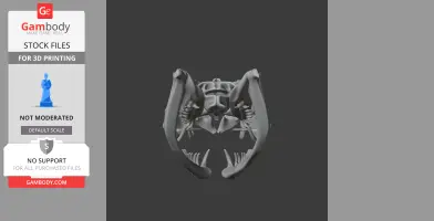 3D model of a detailed rhinoceros viper skull replica, front view, ready for 3D printing.