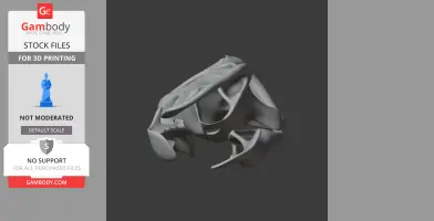 3D model of a Rhinorex skull replica in grayscale, designed for 3D printing.