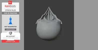 3D model of a Riflebird skull viewed from the side, showcasing detailed bone structure.
