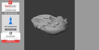 3D model of a ringed seal skull, showing detailed bone structure and teeth, designed for printing.