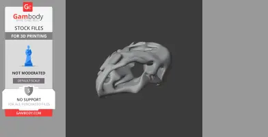 Digital render of a Riojasuchus skull model for 3D printing, shown in a side view on a dark background.