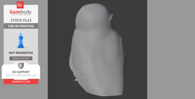 3D printable model of an Australian boobook, depicting a stylized depiction of the bird.