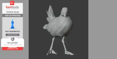 3D model of an Australian crake, a prehistoric bird, standing with detailed feathers and beak.