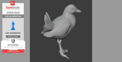 3D model of an Australian crake bird, ready for 3D printing.