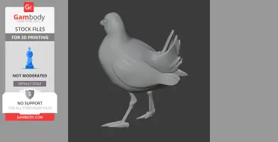 3D model of an Australian crake bird, designed for 3D printing in a neutral pose.