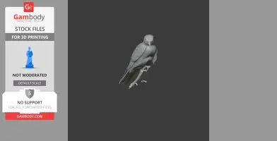 3D model of a prehistoric Australian bird perched, designed for 3D printing.