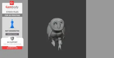 A 3D model of an Australian masked owl with detailed feathers and perched stance, designed for printing.
