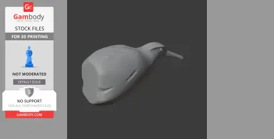A sleek, simplified 3D model of a bird with a long beak, designed for 3D printing.