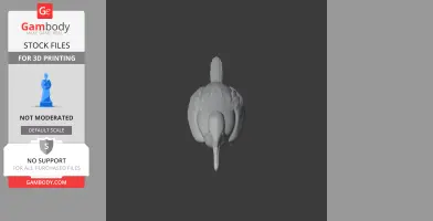 A 3D model of an Australian pied cormorant viewed from above, designed for 3D printing.