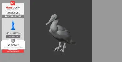 3D model of an Australian pied cormorant, detailed for 3D printing.